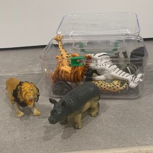 Animal Figurine Set - Lion, Rhino, and More
